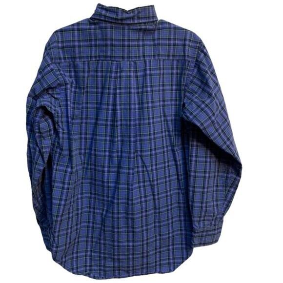 Ralph Lauren Boys Plaid Blue Embroidered Pony Long Sleeve Shirt Size 7 Button Up - Picture 2 of 4